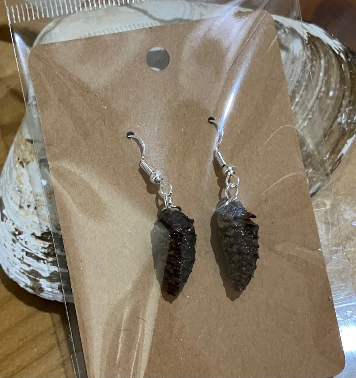 Coastal Spruce Cone earrings by Tonya Arnold