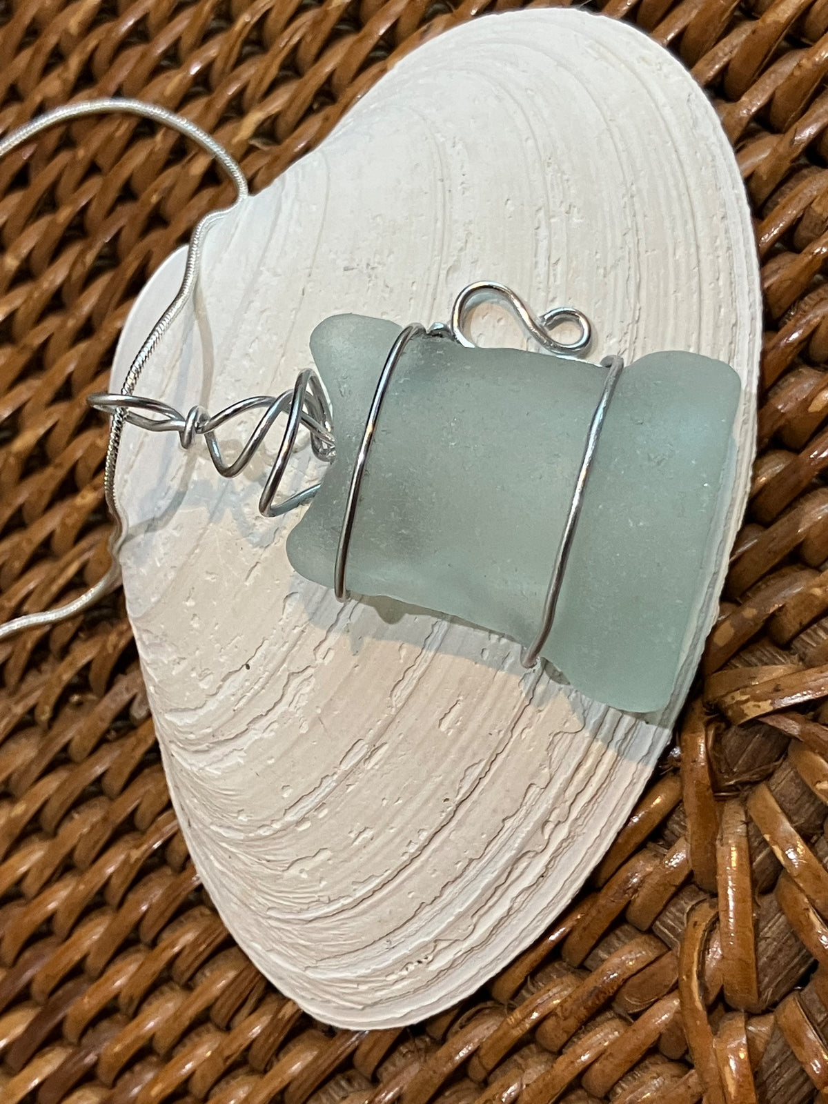 Necklace-sea glass coffee mug by Tonya Arnold