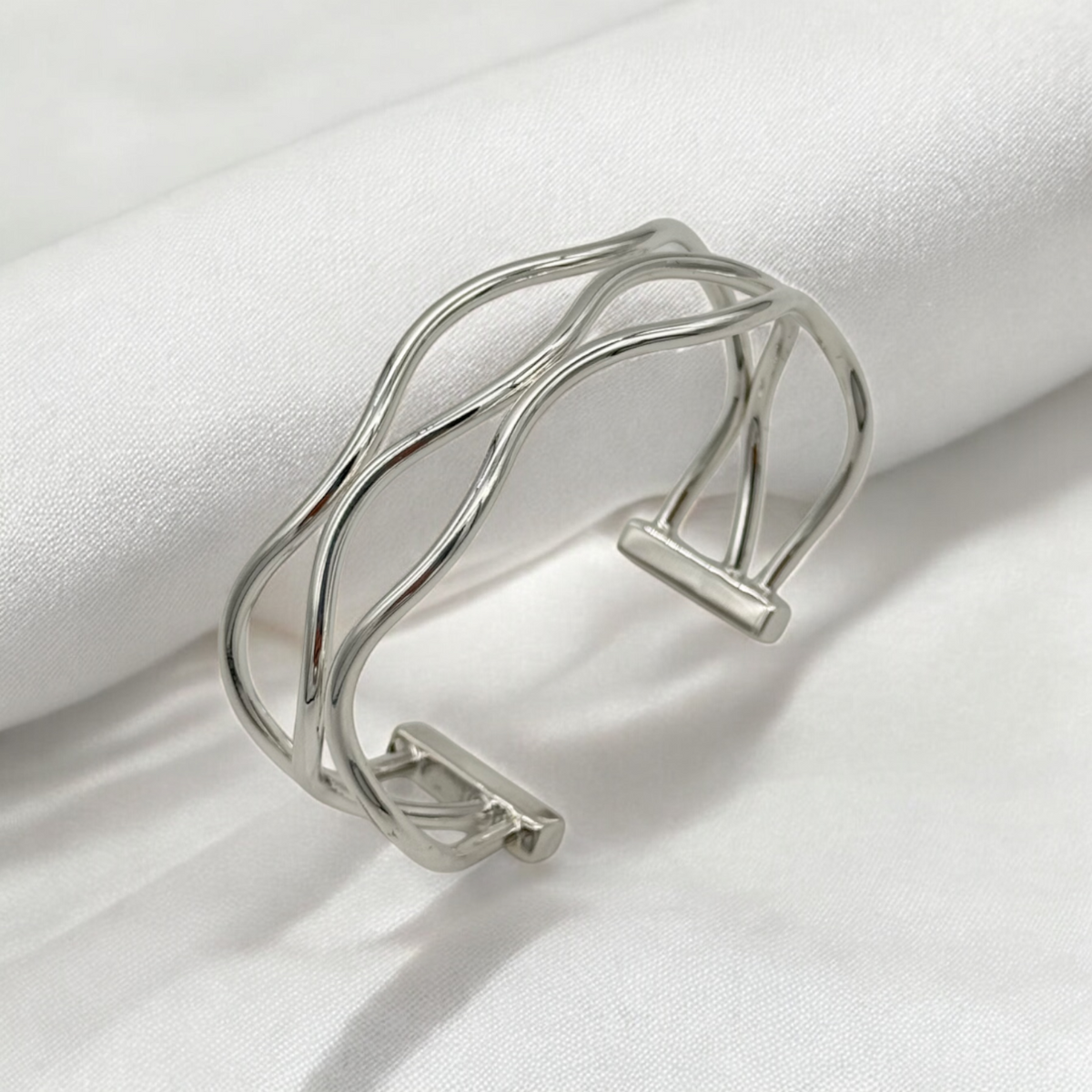 Triple Wired Cuff Bracelet S.S. by Zina Sterling Silver
