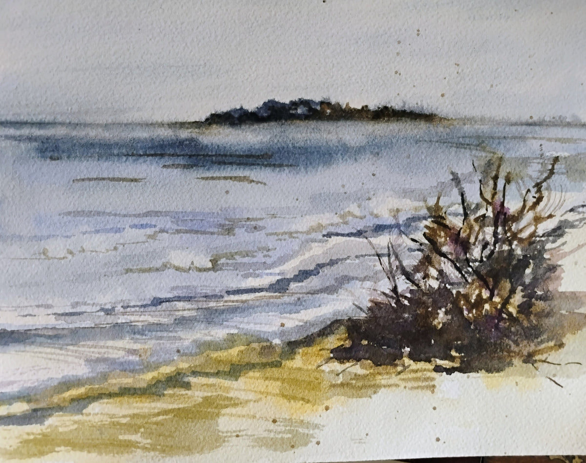 Print: Driftwood on PophamAC by Joyce Maura Anderson