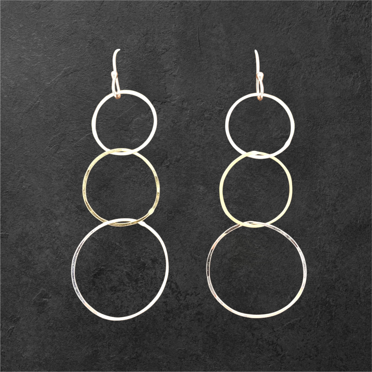 Three Circle Earrings by Sausalito Precious Metals Inc.