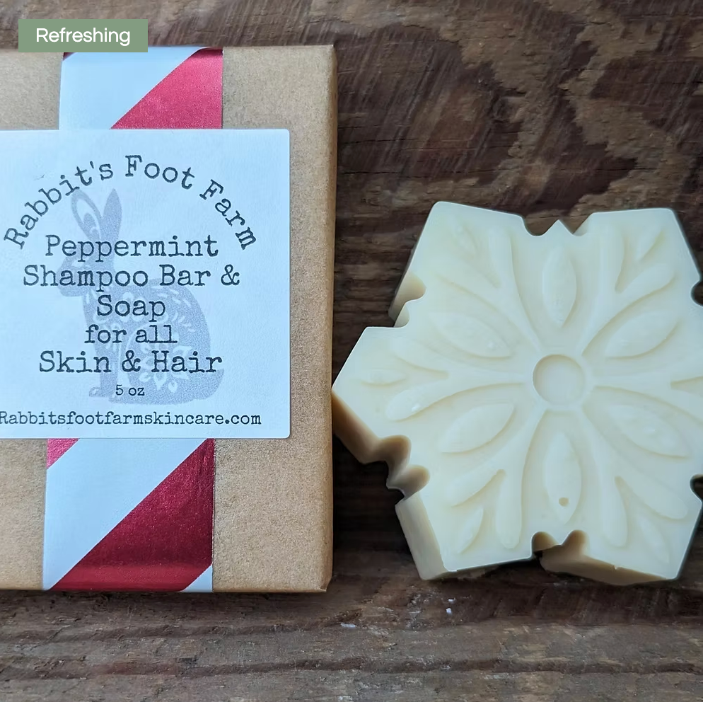 Peppermint All-in-One Goat Milk Soap Bar by Rabbit's Foot Farm