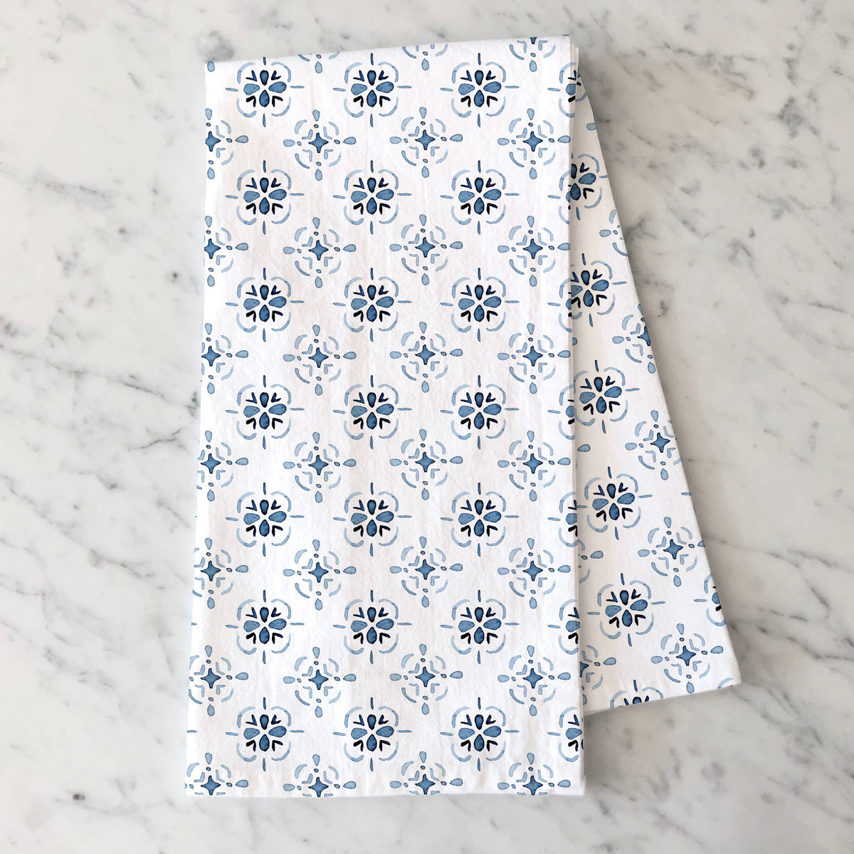 Blue & White Medallion Design Kitchen Tea Towel by Gert & Co
