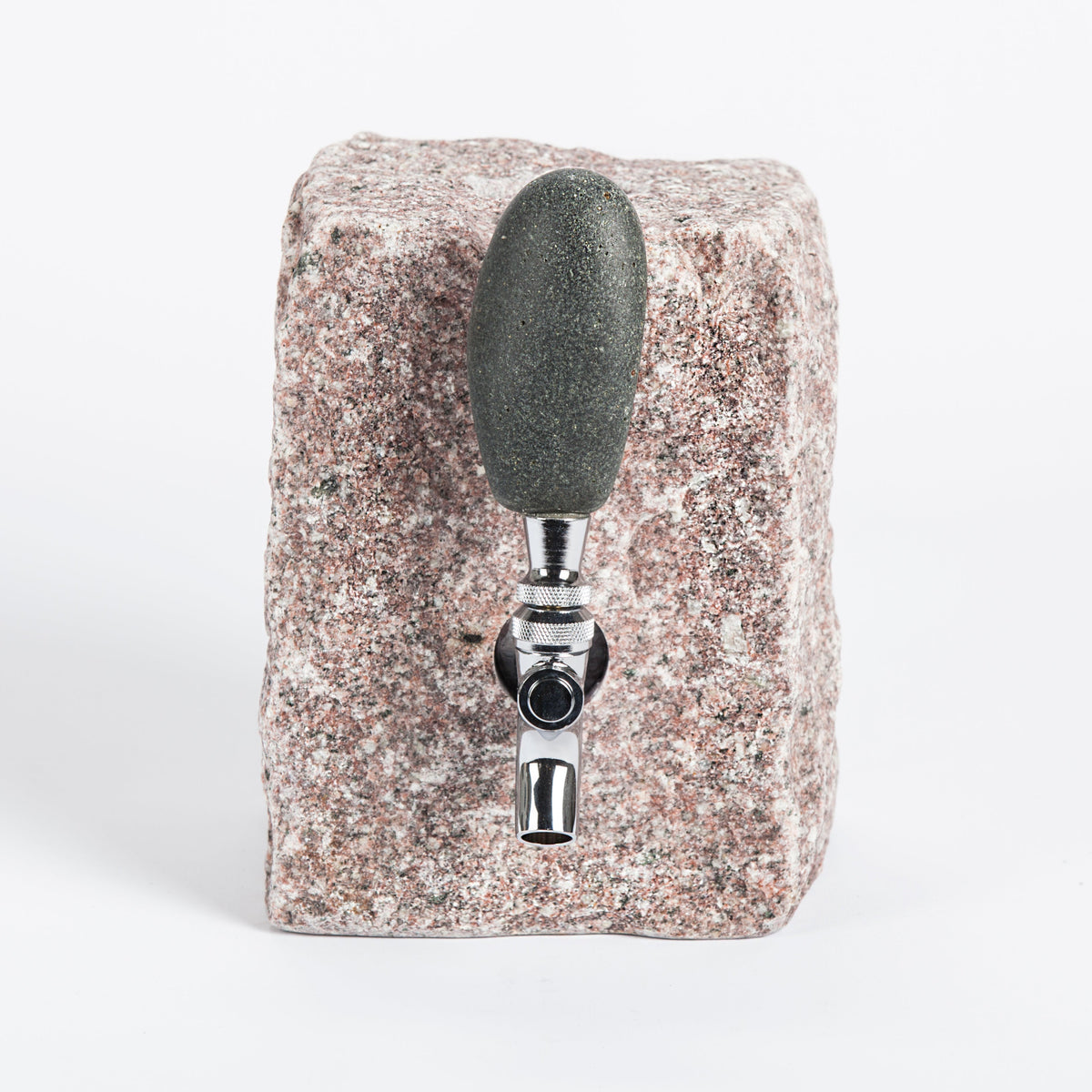 Stone Drink Dispenser: Pink / Stainless by Funky Rock Designs (F)