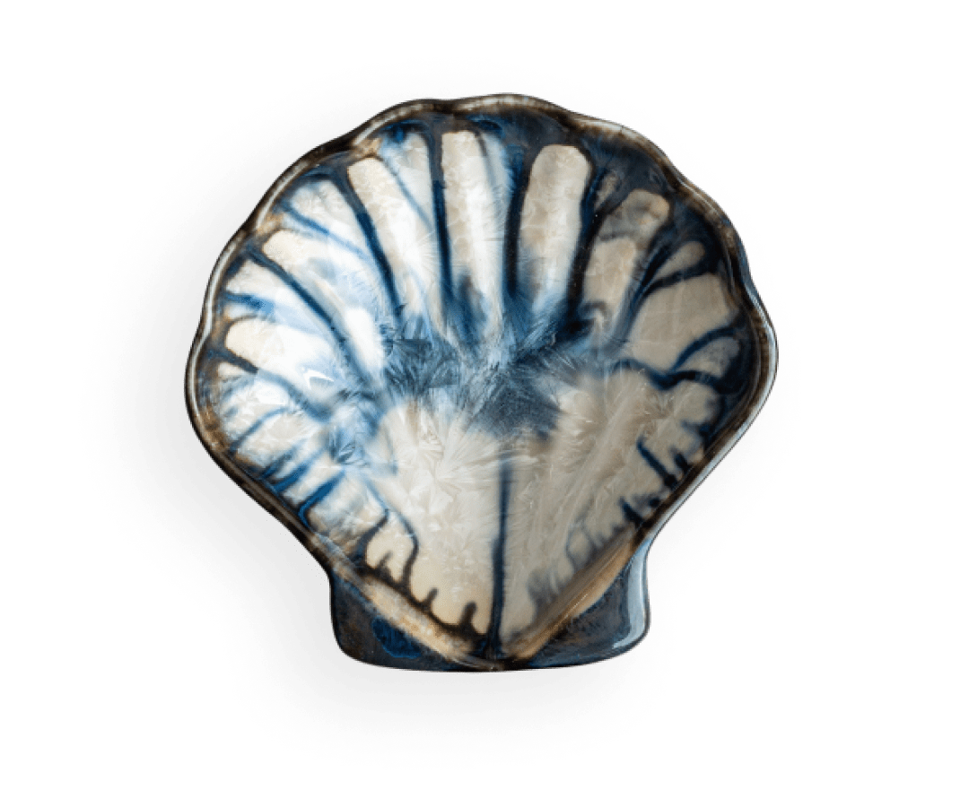 Puff Shell Dish Pottery by Edgecomb Potters