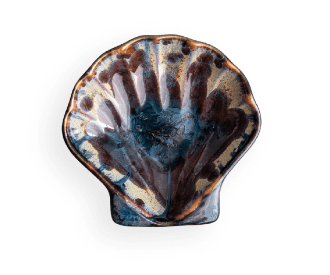 Puff Shell Dish Pottery by Edgecomb Potters