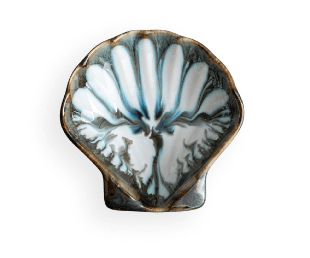 Puff Shell Dish Pottery by Edgecomb Potters