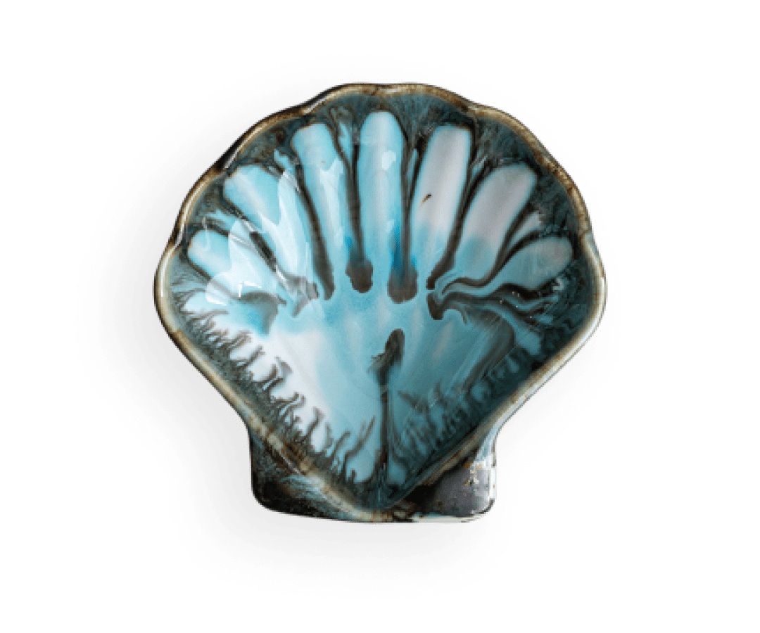 Puff Shell Dish Pottery by Edgecomb Potters