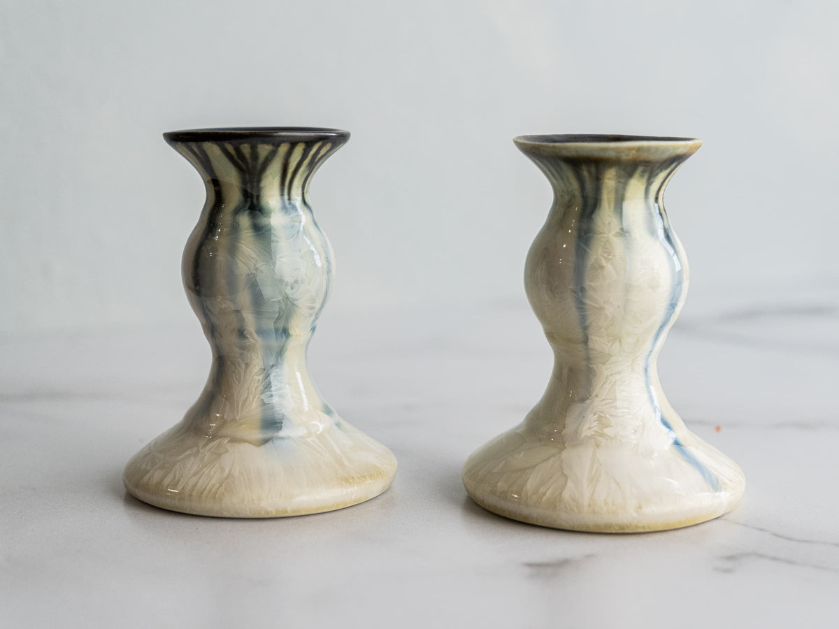 Candlesticks Short, pair Pottery by Edgecomb Potters